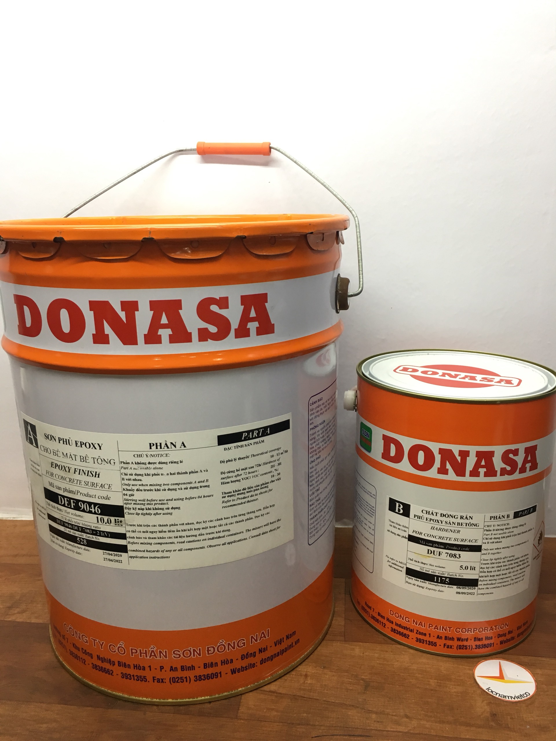 Sơn sàn bê tông Donasa /Floor coating Paint màu xanh lá đậm DEF 9374 15L