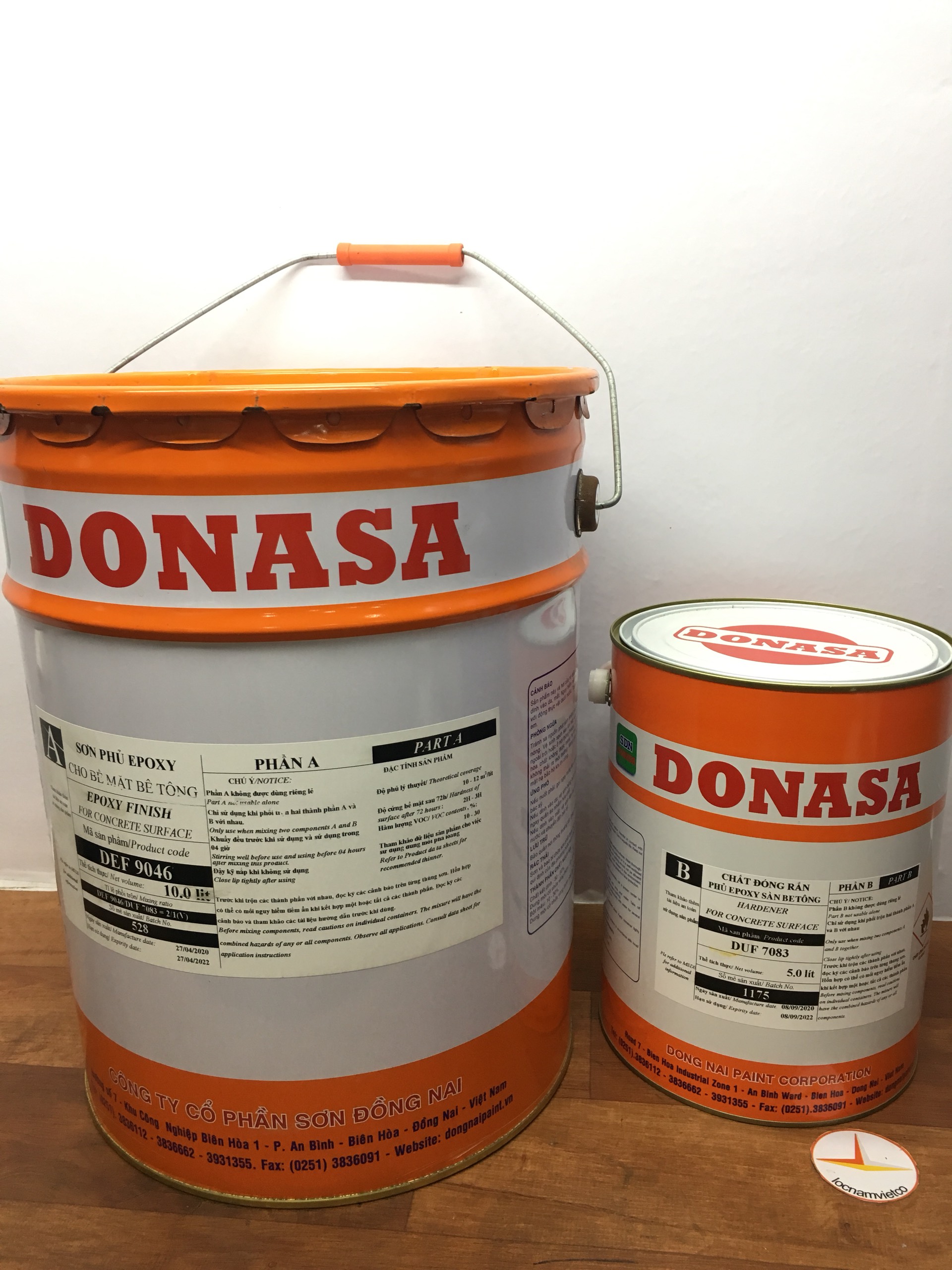 Hình ảnh Sơn sàn bê tông Donasa /Floor coating Paint màu xanh lá vàng DEF 9046 15L