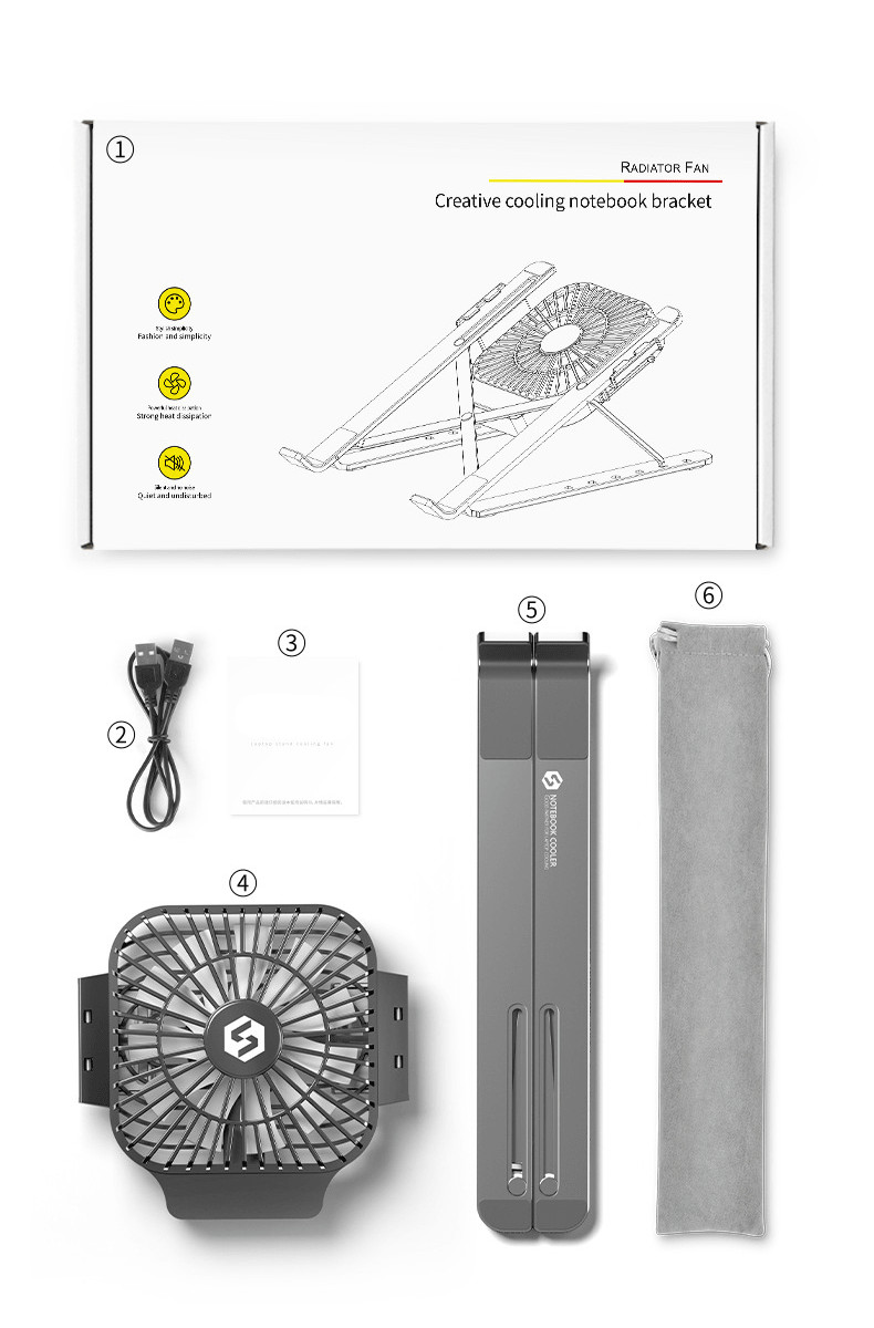 Giá đỡ laptop và máy tính bảng bằng hợp kim nhôm có quạt tản nhiệt tiện dụng phù hợp với máy tính xách tay và máy tính bảng 11 - 17 inch