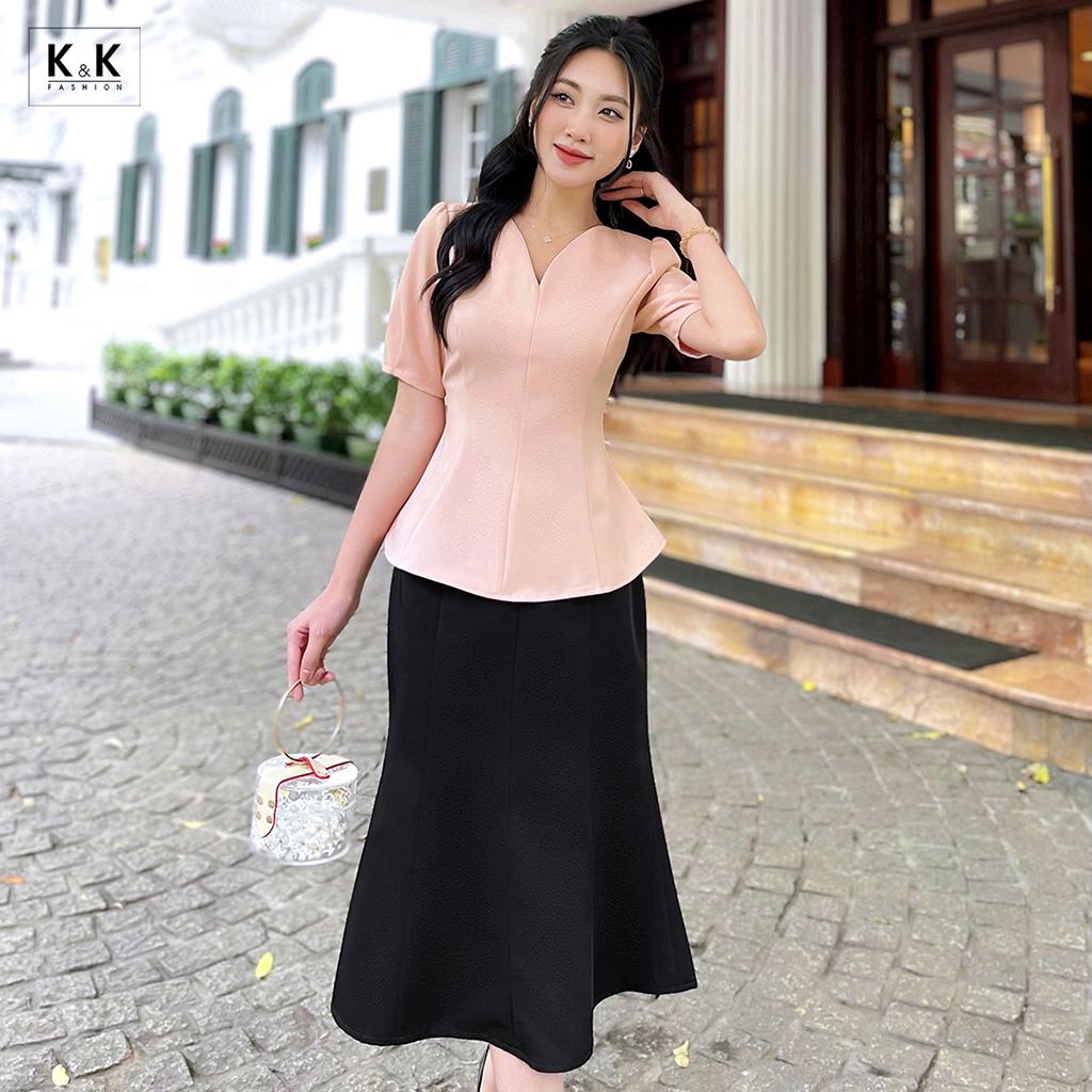 Chân váy đuôi cá dáng ôm K&amp;K Fashion CV05-35 Chất Liệu Tafta Silk