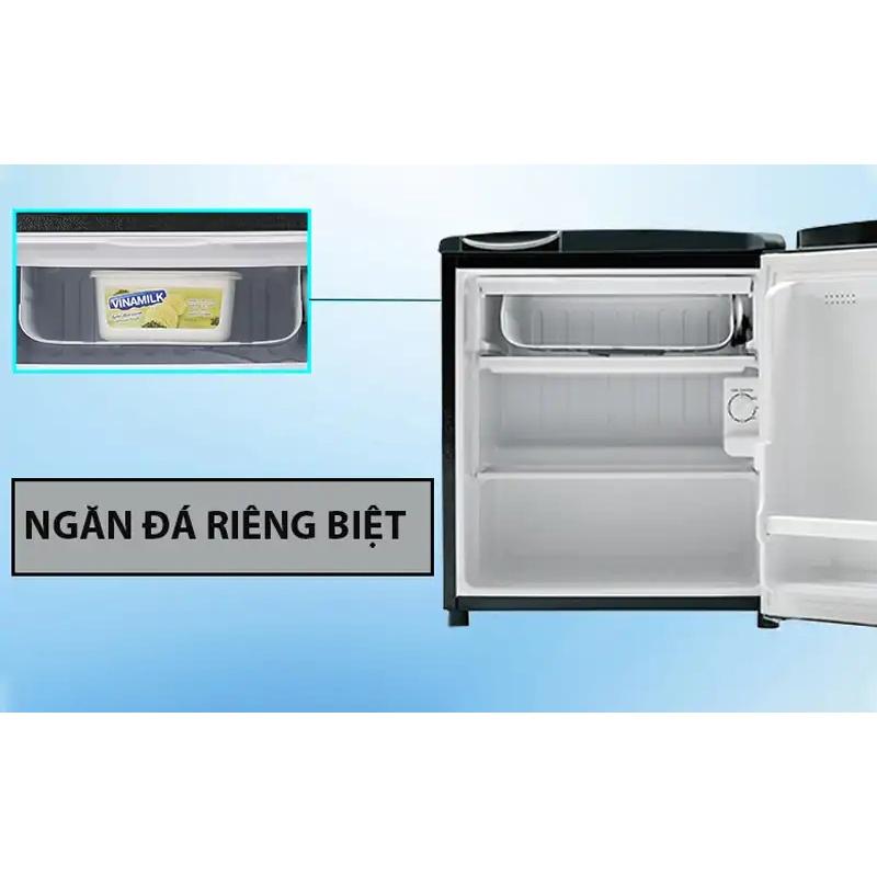 Tủ lạnh Aqua 50 lít AQR-D59FA(BS) Tủ lạnh Mini phòng trọ, phòng ngủ, tủ đựng mỹ phẩm cá nhân - Hàng chính hãng