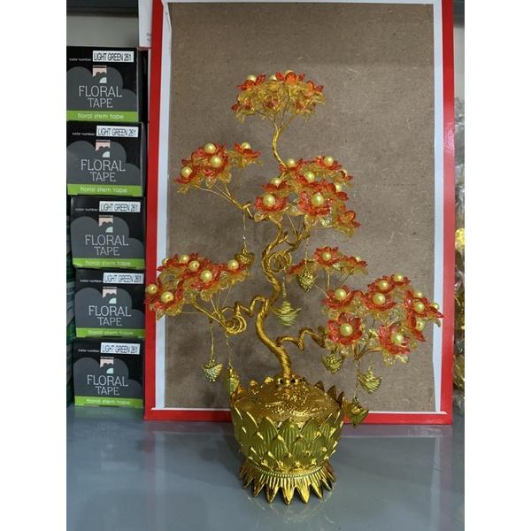 Chậu sen với hoa pha lê cao 30cm