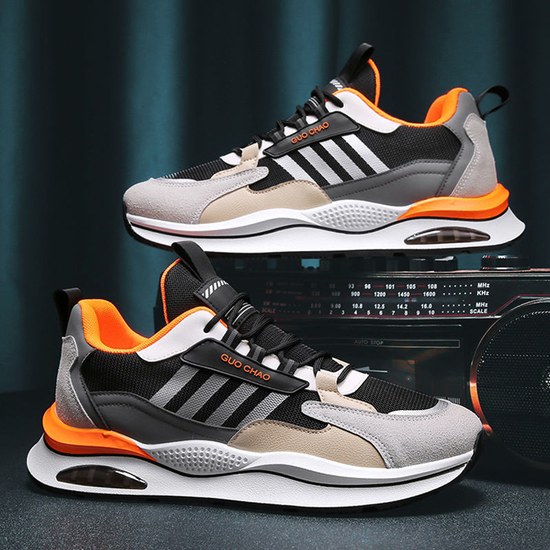 Giày Thể Thao Nam GEMI- Giày Sneaker Màu Đen Viền Xám - Xám, Giày Thể Thao Đế Êm, Hoạt Động Ngoài Trời Tối Ưu, Vải Thoáng, Khử Mùi Hôi Chân - G5256