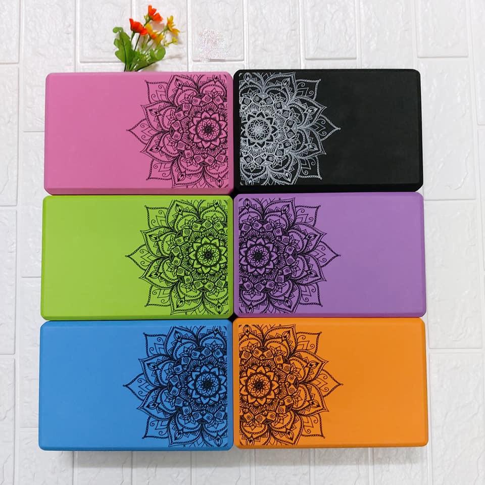 Gạch tập yoga 200g cục gạch block yoga in Hoa Mandala dùng trên thảm tập yoga tạo hiệu quả cao tại nhà và phòng tập