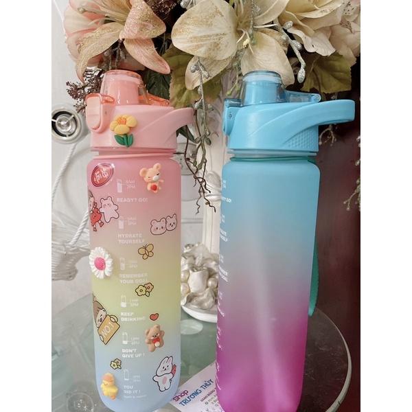 Bình Nước 1 Lít Thể Thao Nhắc Nhở Uống Nước Mỗi Ngày