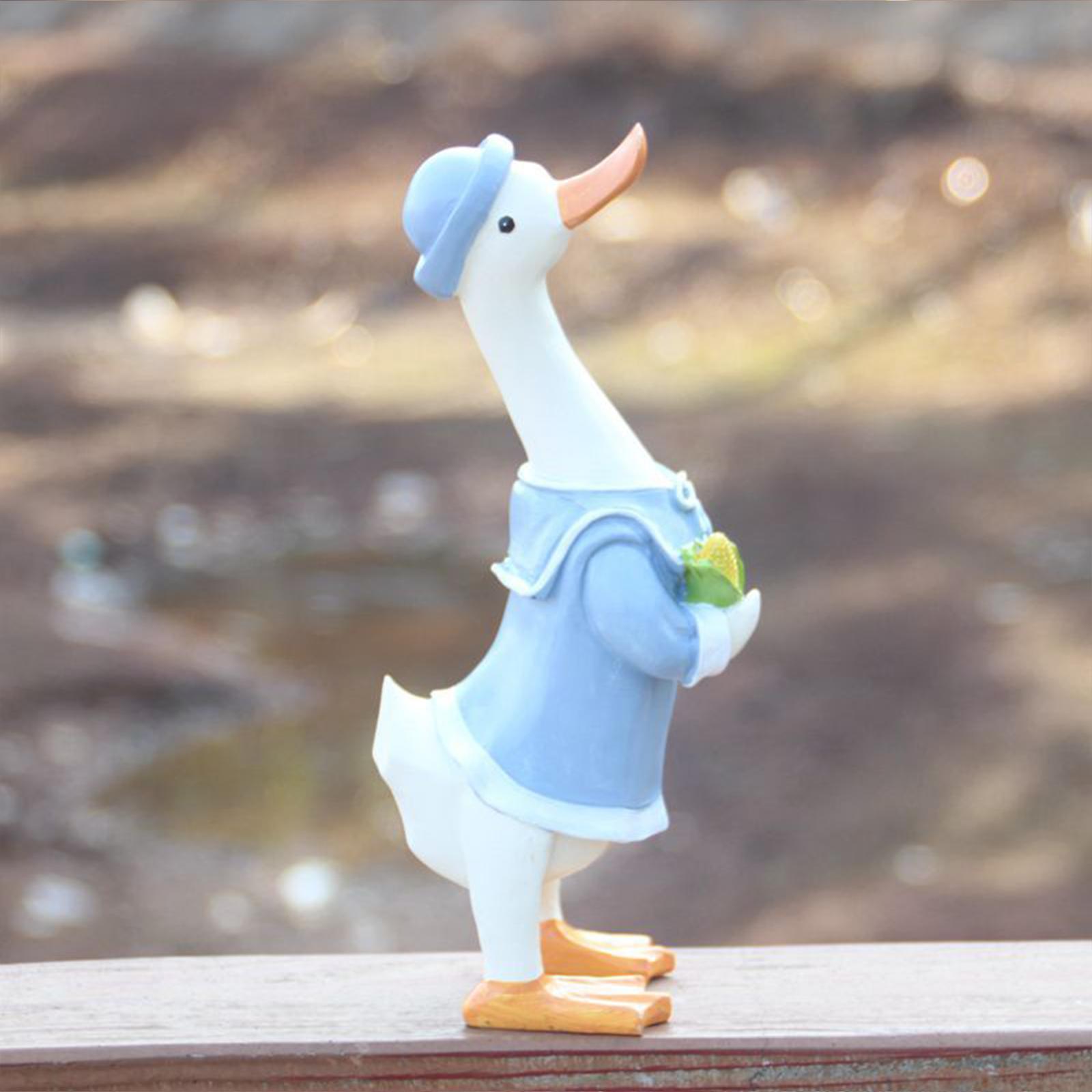 Garden Statues Art Crafts Resin Duck Figurines for Shelf Garden Cabinet
