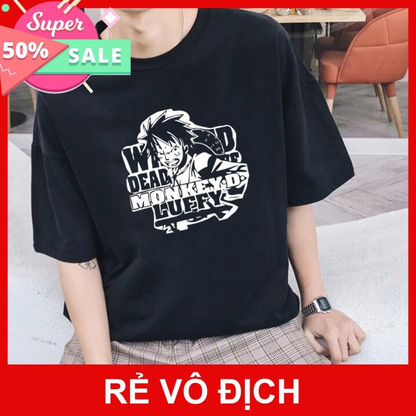 Giảm Giá Áo Thun Đen Tay Lỡ Unisex Luffy OnePiece Siêu Ngầu