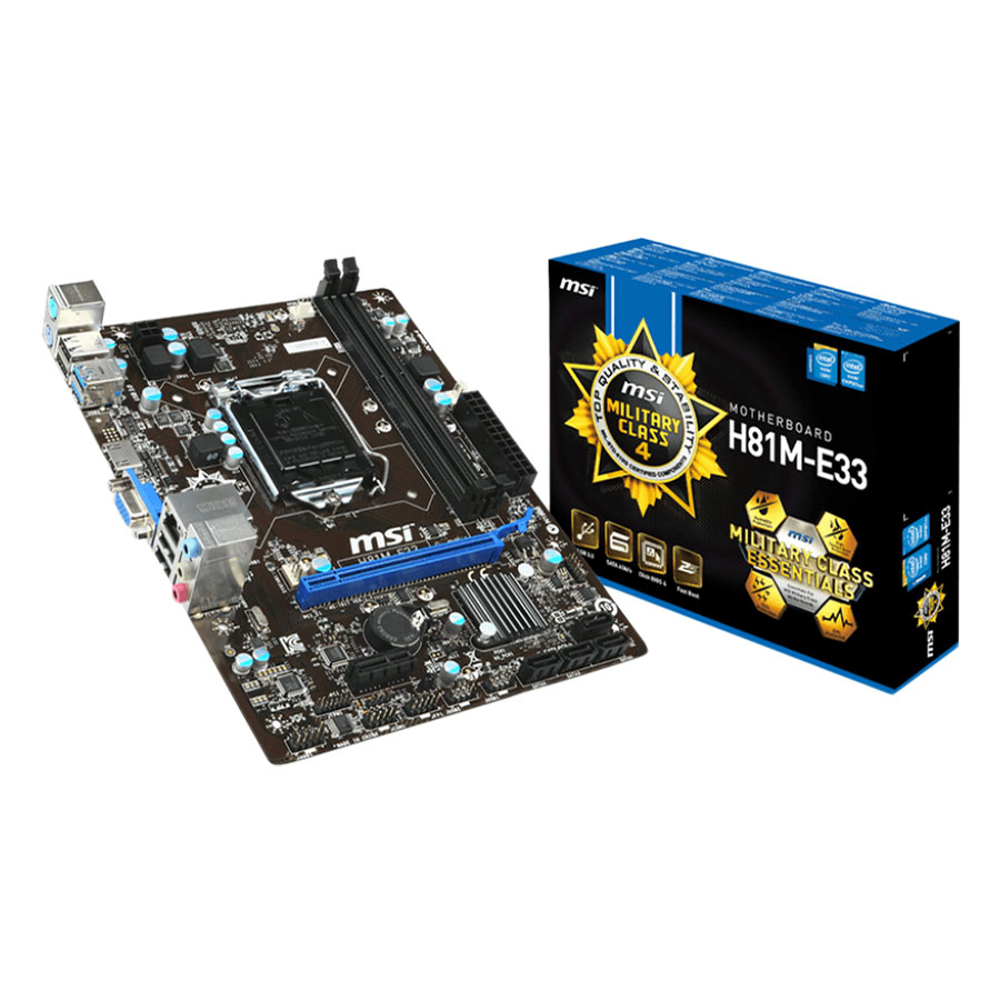 Bo Mạch Chủ Mainboard MSI H81M-E33 Socket 1150 - Hàng Chính Hãng