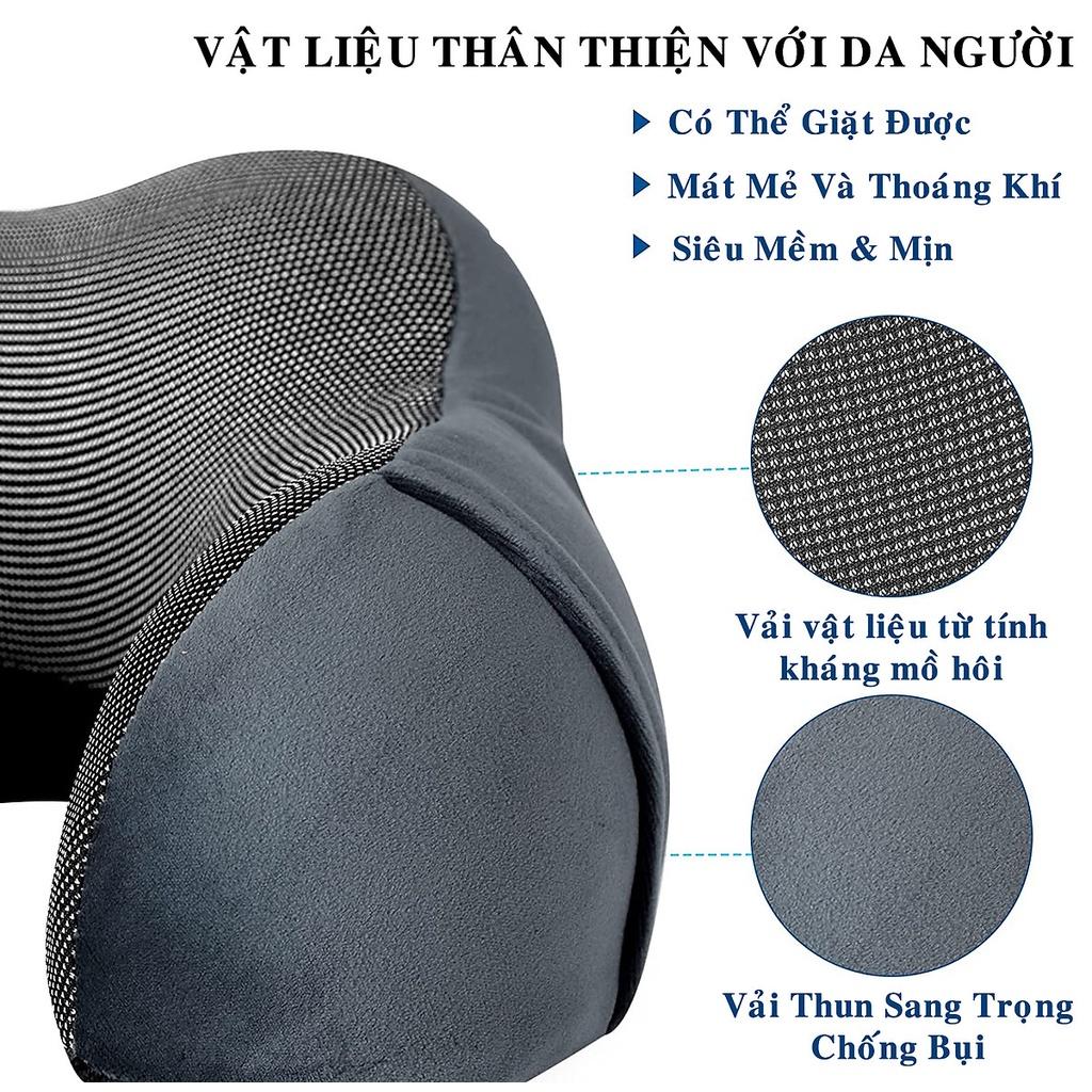 Gối Ngủ Văn Phòng Du Lịch Chữ U Tặng Kèm Bịt Mắt, Bịt Tai Chống Mỏi Chất Liệu Memory Foam - Hãng dododios