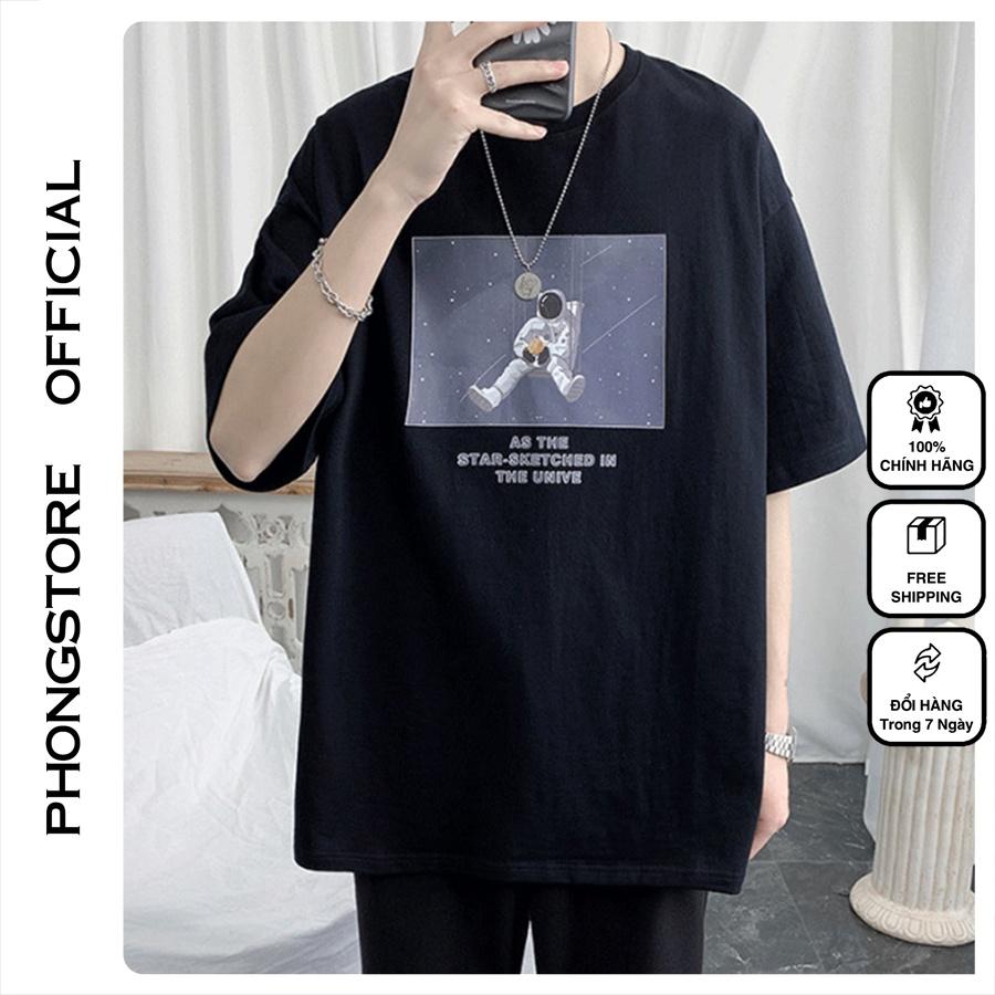 Áo thun Unisex Phong Boutique Phi Hành Gia phông tay lỡ nam nữ form rộng Oversize