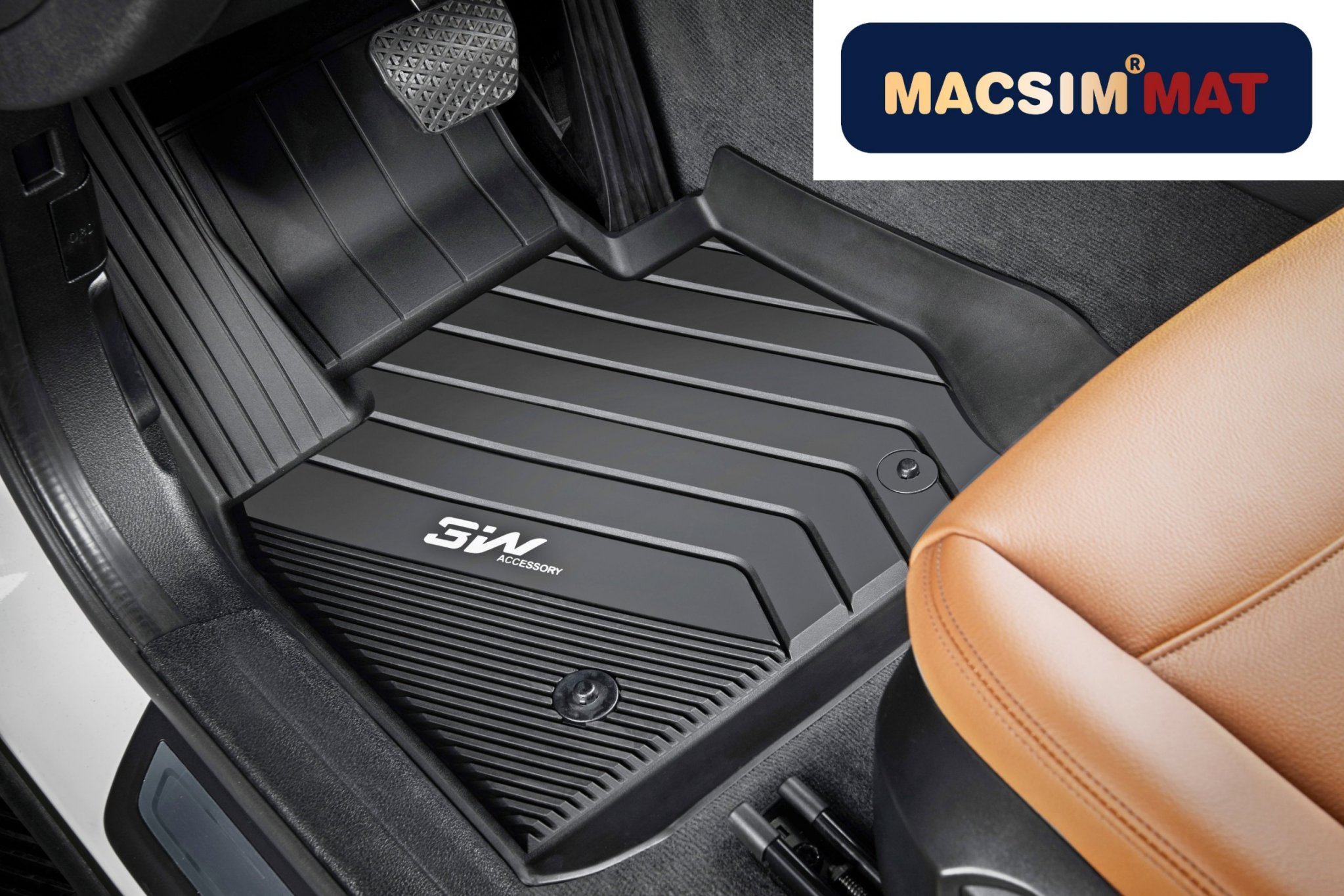 Thảm lót sàn xe ô tô BMW M3 2012 đến nay chất liệu nhựa TPE đúc khuôn cao cấp 3W, màu đen,.