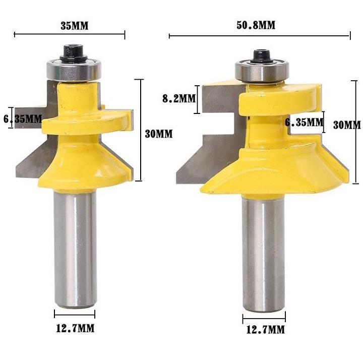 Bộ mũi phay gỗ ghép ván tường, ván sàn 15_40MM - Mủi lưỡi soi gỗ máy phay router cầm tay