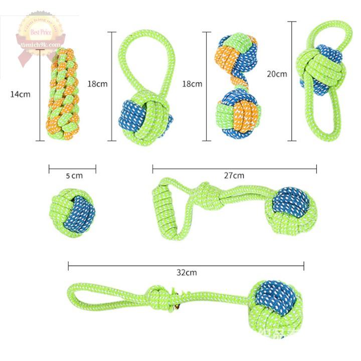 Bóng nhai đồ chơi cho chó cắn nhai gặm làm sạch răng cao su cao cấp siêu bền nhiều màu
