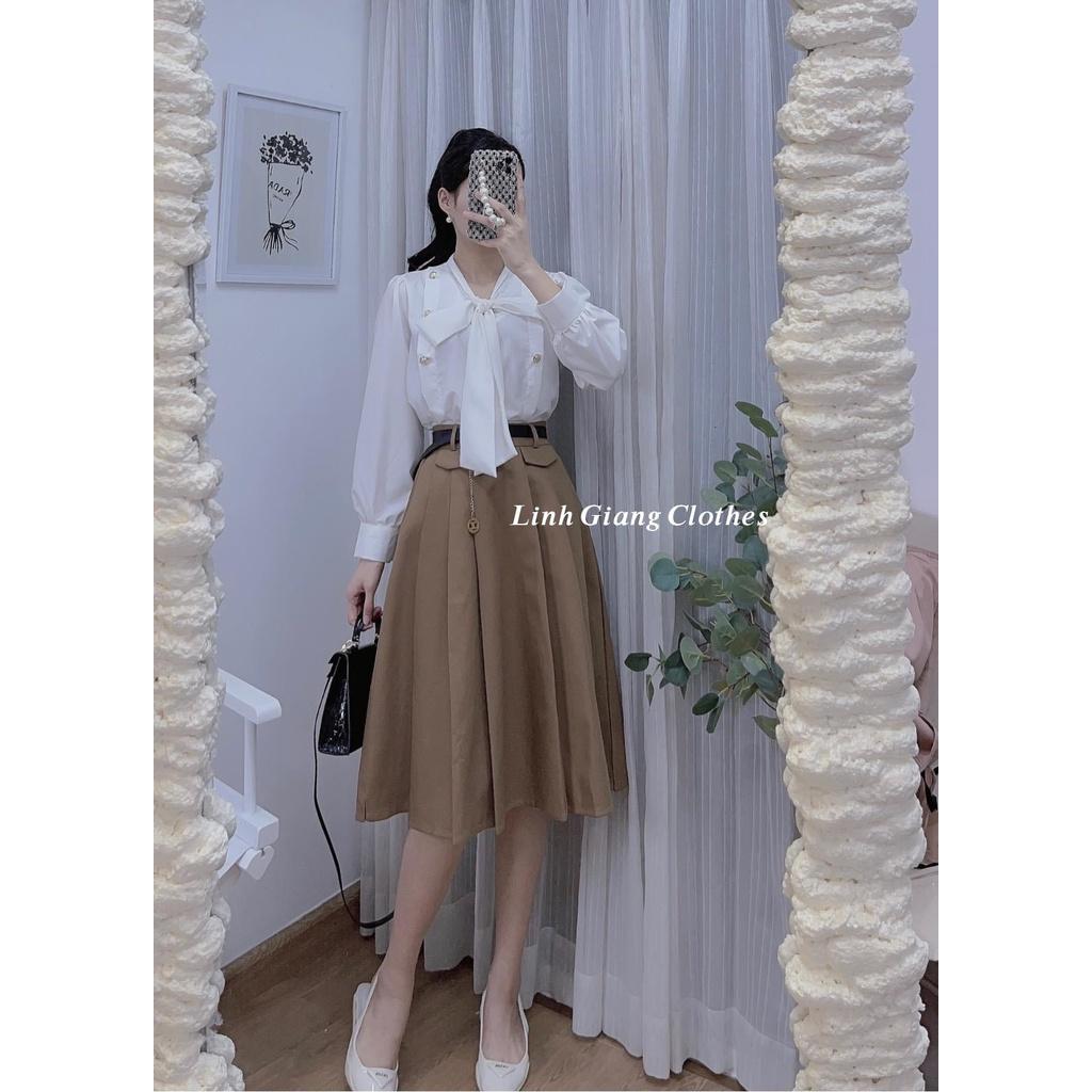 Chân váy chữ A cạp cao nữ có quần trong chân váy nữ chất tuyết mưa cao cấp nhiều mẫu Banamo Fashion 53