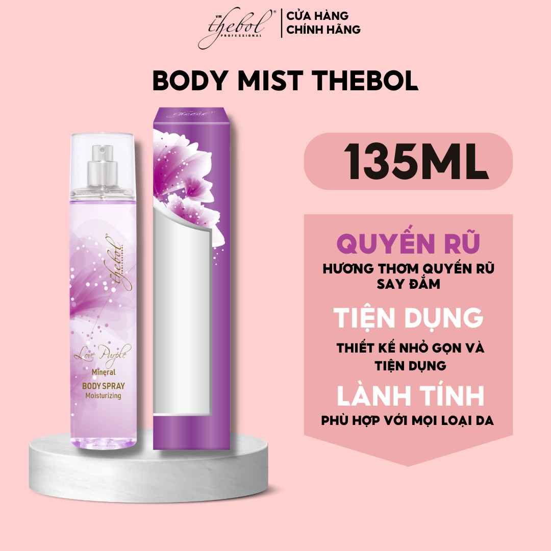 Xịt thơm toàn thân body mist Thebol 135ml lưu hương thơm lâu