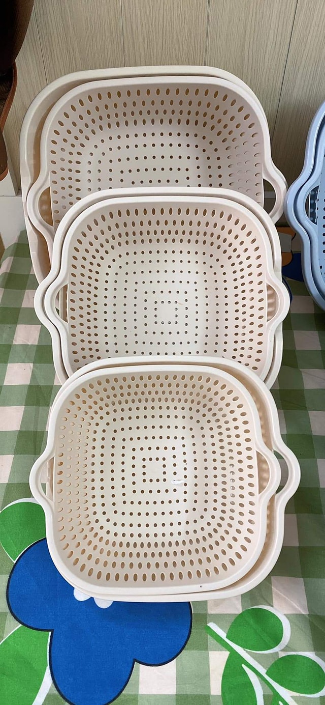 Bộ rổ nhựa kèm thau 6 món cao cấp đủ size- tiết kiệm- bền đẹp
