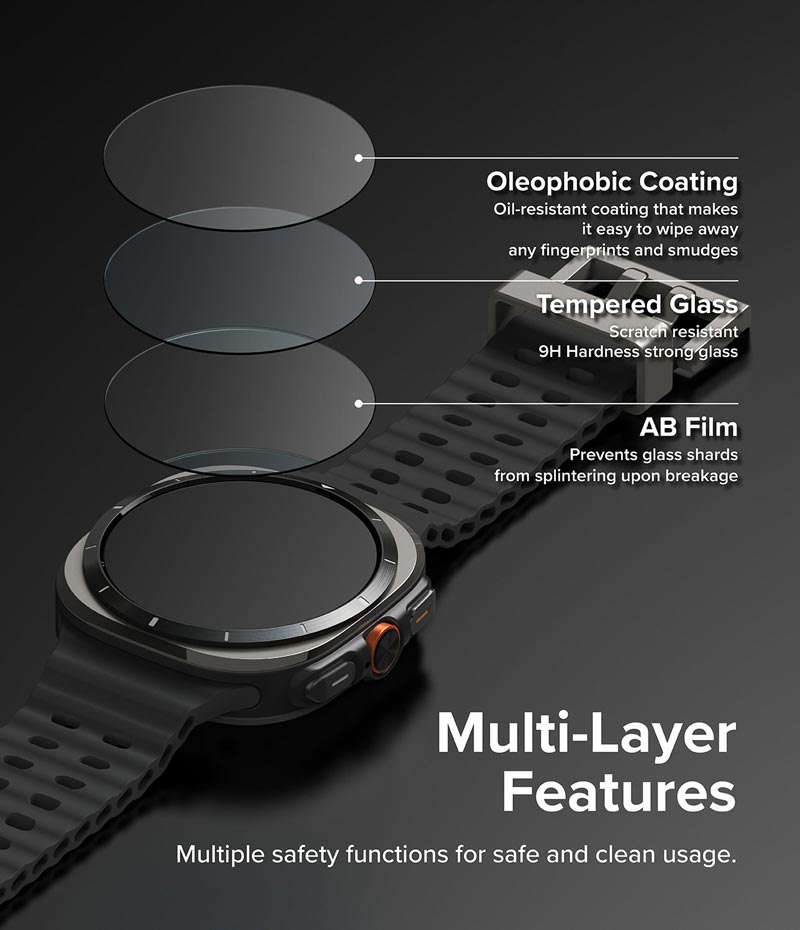Vỏ ốp kèm dán cường lực cho Galaxy Watch Ultra RINGKE Slim &amp; Glass - Hàng Chính Hãng