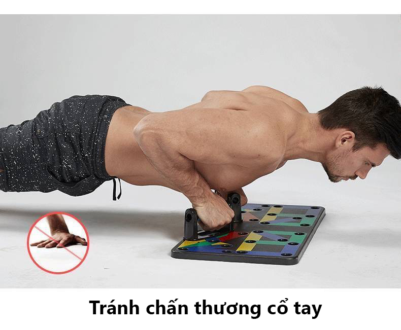 Bảng Dụng Cụ Tập Hít Đất , Tập Chống Đẩy Theo Màu Sắc, Mỗi Màu Sắc Sẽ Tương Ứng Với Bài Tập Khác Nhau Thiết Kế Dày Nhiều Bài Tập -