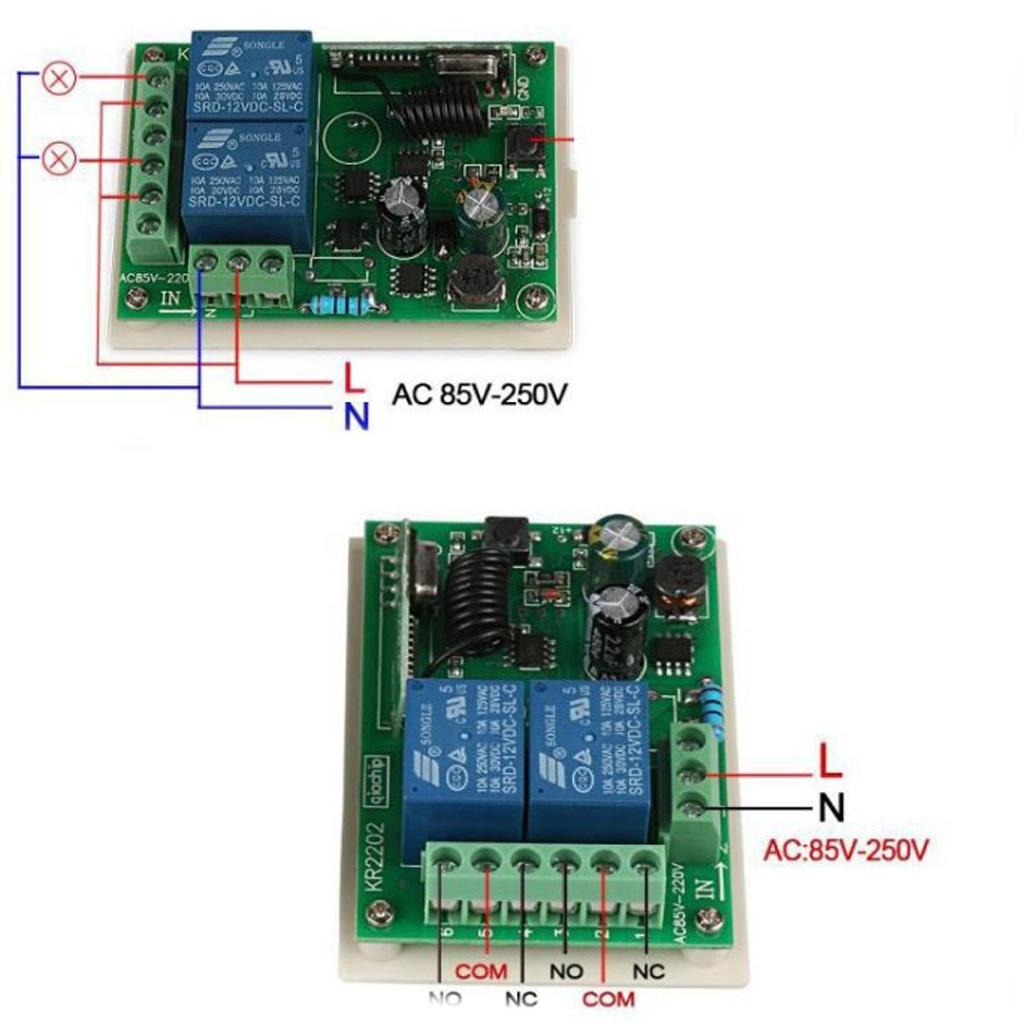 Wireless Remote Control Switch AC85V—220V 2CH Relay