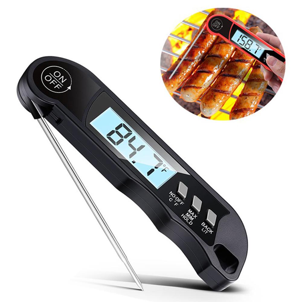 Meat Cooking Thermometer Digital Instant Read Portable Foldable LED Display Food Thermometer for Home Kitchen BBQ Grill
