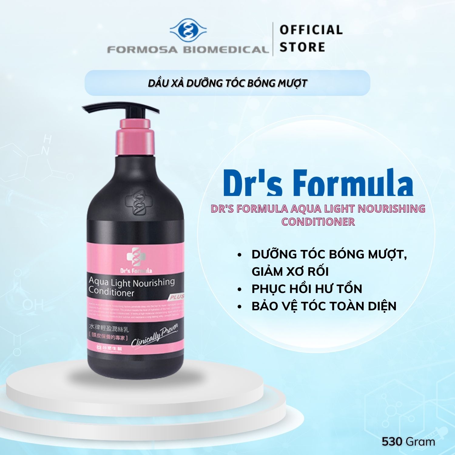 Dầu Xả Dưỡng Tóc Bóng Mượt Dr's Formula Aqua Light Nourishing Conditioner 530g