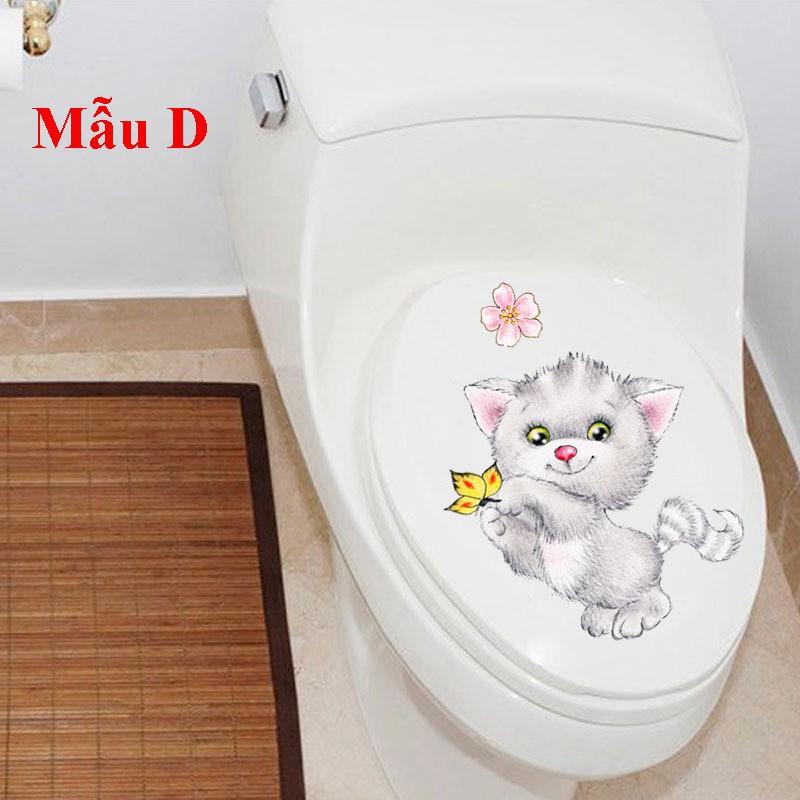 Miếng Giấy Dán Decal Mèo Dễ Thương Dính Tường, Bồn Cầu, Trang Trí Nhà FD02