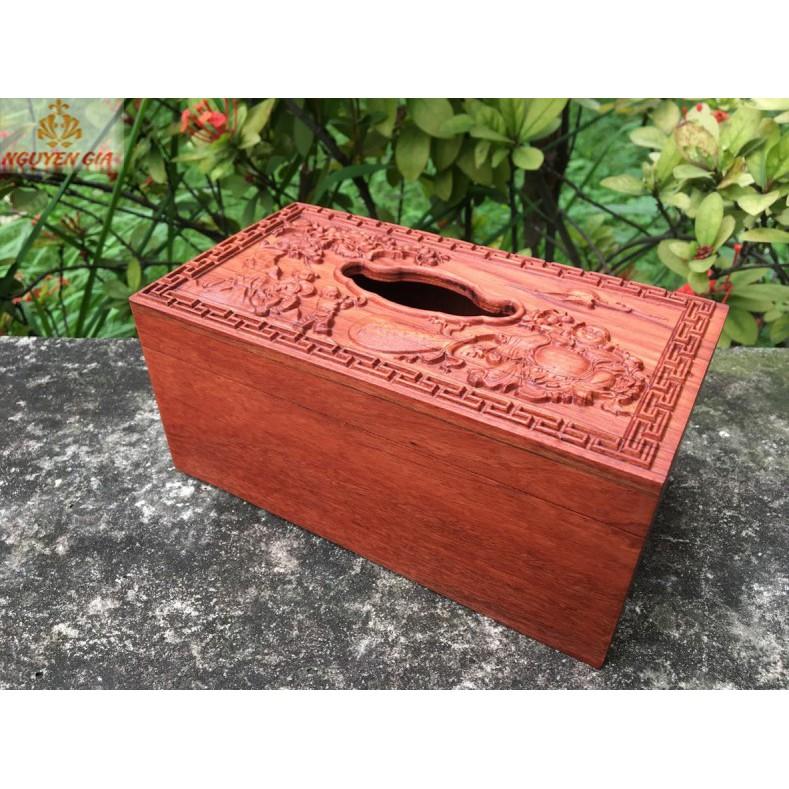 Hộp đựng giấy ăn gỗ phật di lặc -gỗ hương cao cấp