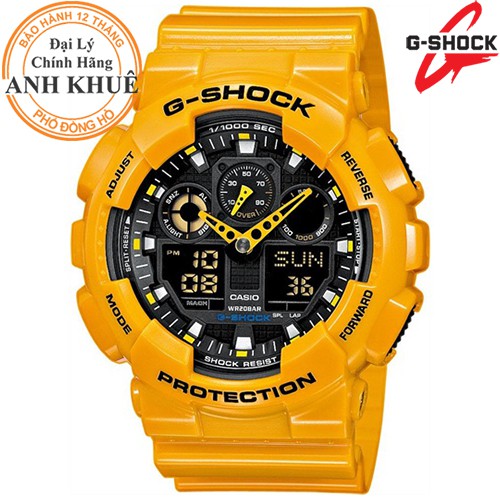 Đồng hồ nam dây nhựa G-SHOCK Casio Anh Khuê GA-100A-9ADR