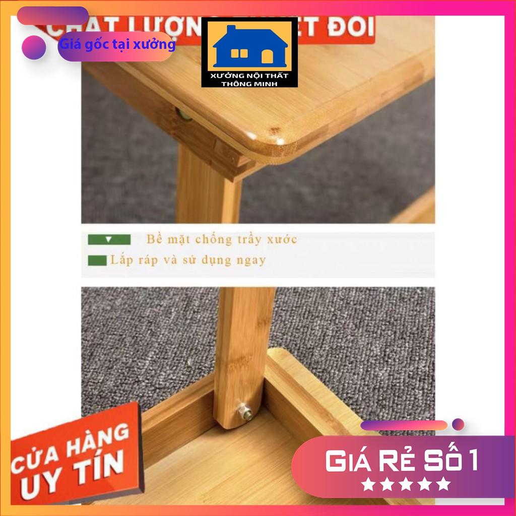 Bàn gấp mini đa năng gỗ tự nhiên, bàn gỗ đa năng chân xếp 40x60cm