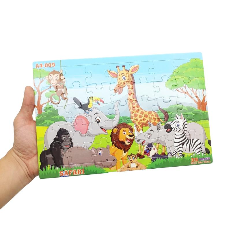 Bộ Xếp Hình Khổ A4 Puzzle Minh Châu 35-09 - Safari (35 Mảnh Ghép)