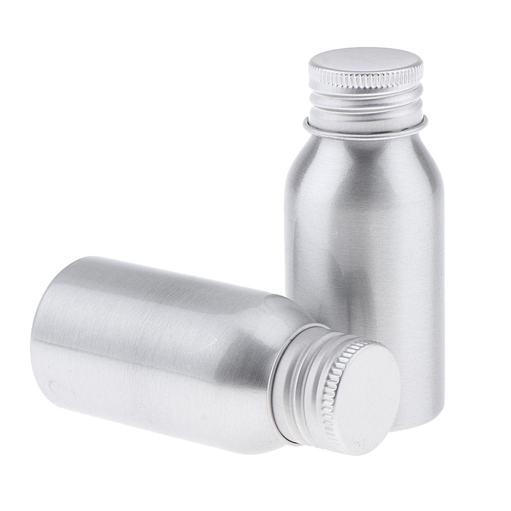 2x Travel Aluminum Refillable Makeup Bottle Liquid Empty Cosmetics Container