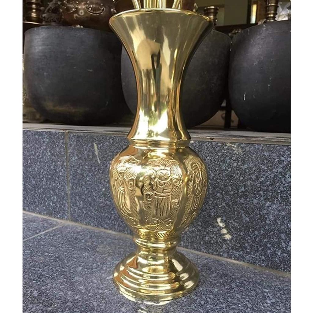Lọ hoa sen đồng vàng- Đồ thờ Tịnh Phương