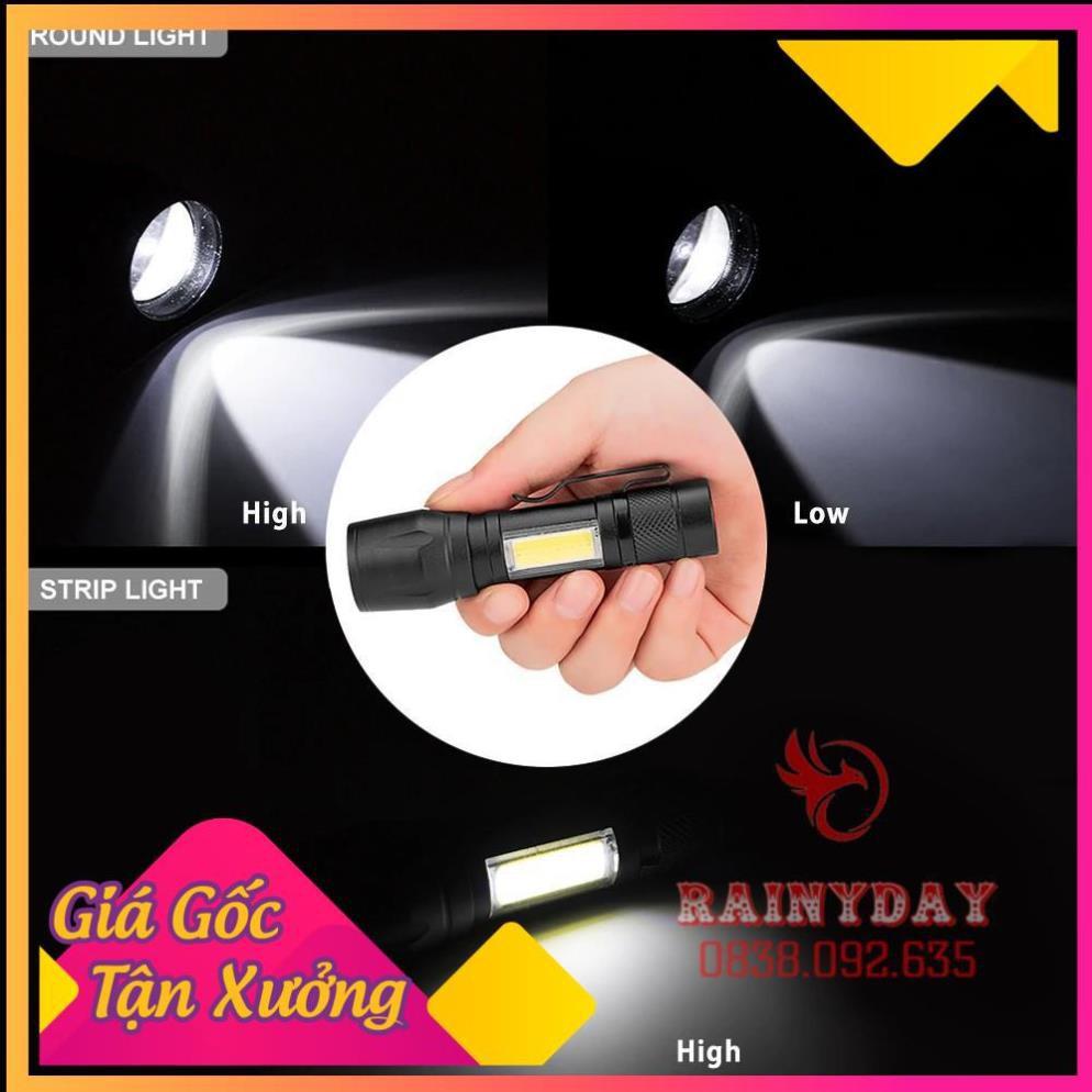 Đèn pin siêu sáng mini bin sạc điện usb bóng led xpe cob có zoom chống nước cầm tay chuyên dụng ..