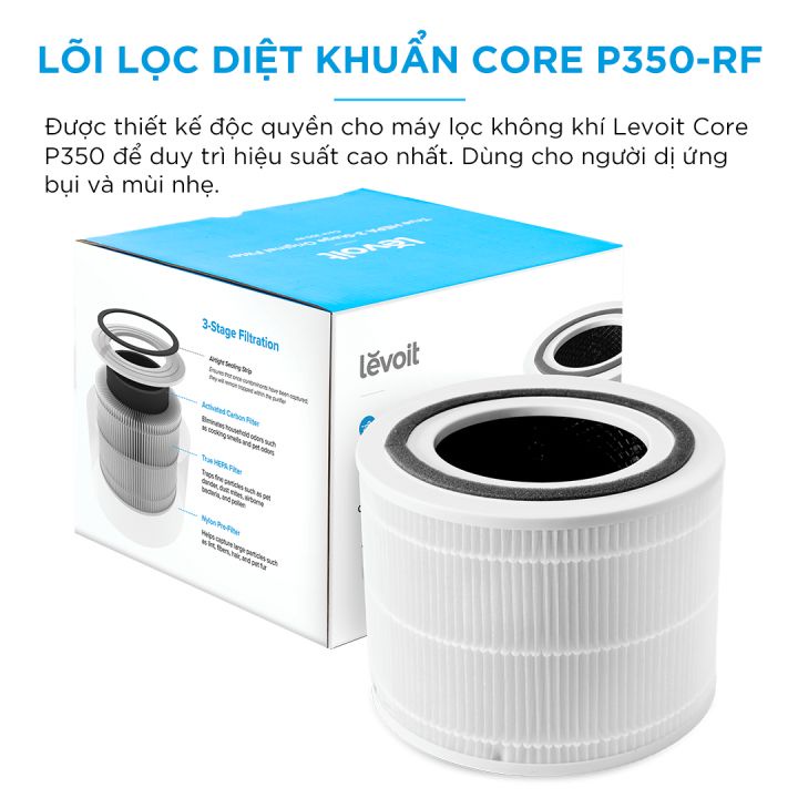 Hình ảnh Lõi Lọc Diệt Khuẩn Cho Máy Lọc Không Khí Levoit Core P350-RF - Chính hãng- Bộ Lọc HEPA- Gồm 3 Lớp Lọc | Hàng Chính Hãng