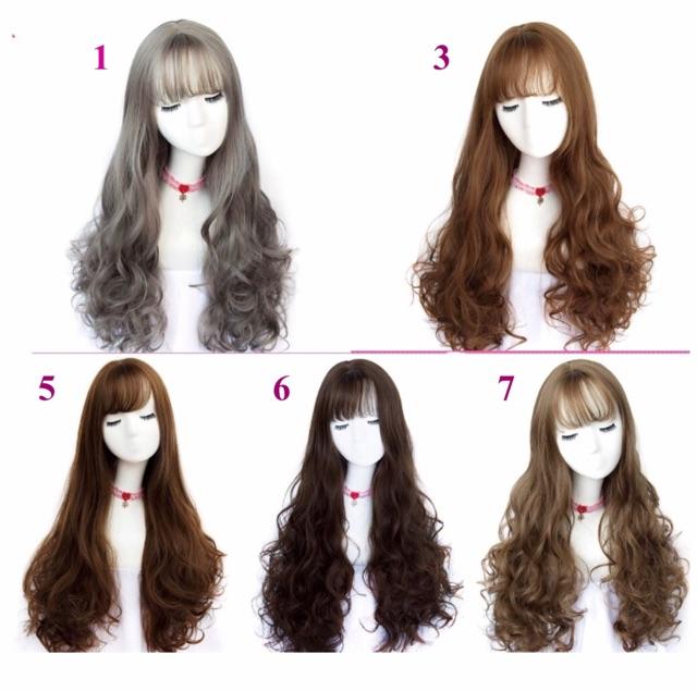 BỘ TÓC GIẢ XOĂN NHẸ CẢ ĐẦU TẶNG LƯỚI TRÙM TÓC