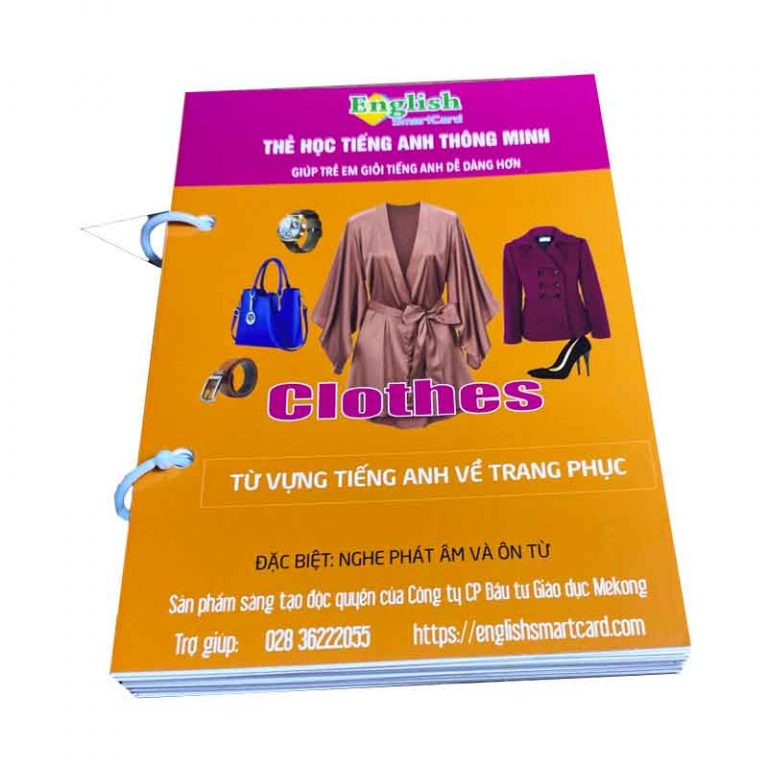 Bộ flashcard  tiếng Anh chủ đề về đồ trang phục thông dụng (khổ lớn A5)