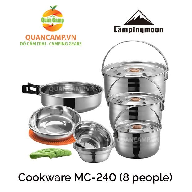 Bộ nồi nấu ăn dã ngoại bằng thép không rỉ Campingmoon Cookware MC-240 (8 người)