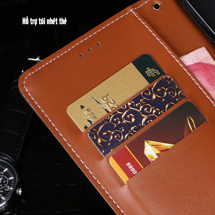 Bao da cho Xiaomi Redmi Note 9S khóa bấm, ốp tỏng TPU dẻo