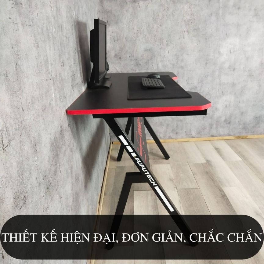 Bàn Gaming Fufutech Winner X2 120x60 Cm Không Rung Lắc Mặt Gỗ Mdf Có Giáp Đèn Led 7 Màu, Tích Hợp Cắm Sạc USB Nhiều Cổng, Giá Treo Tai Nghe, Khay Đựng Ly Gắn Bàn Gấp Gọn