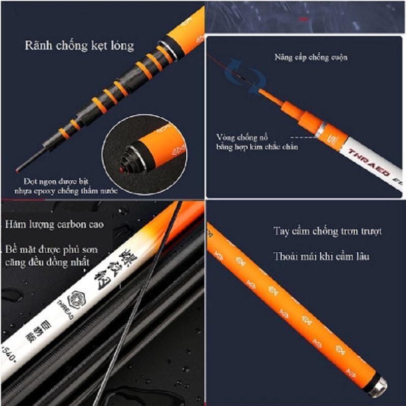 Cần Câu Tay Bạch Kinh Thiên Cam 6H,8H,10H full carbon cao cấp CT16 - Sanami Fishing
