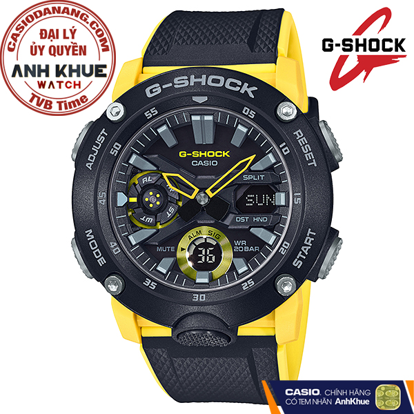 Đồng hồ nam dây nhựa Casio G-Shock chính hãng Anh Khuê GA-2000-1A9DR (48mm)