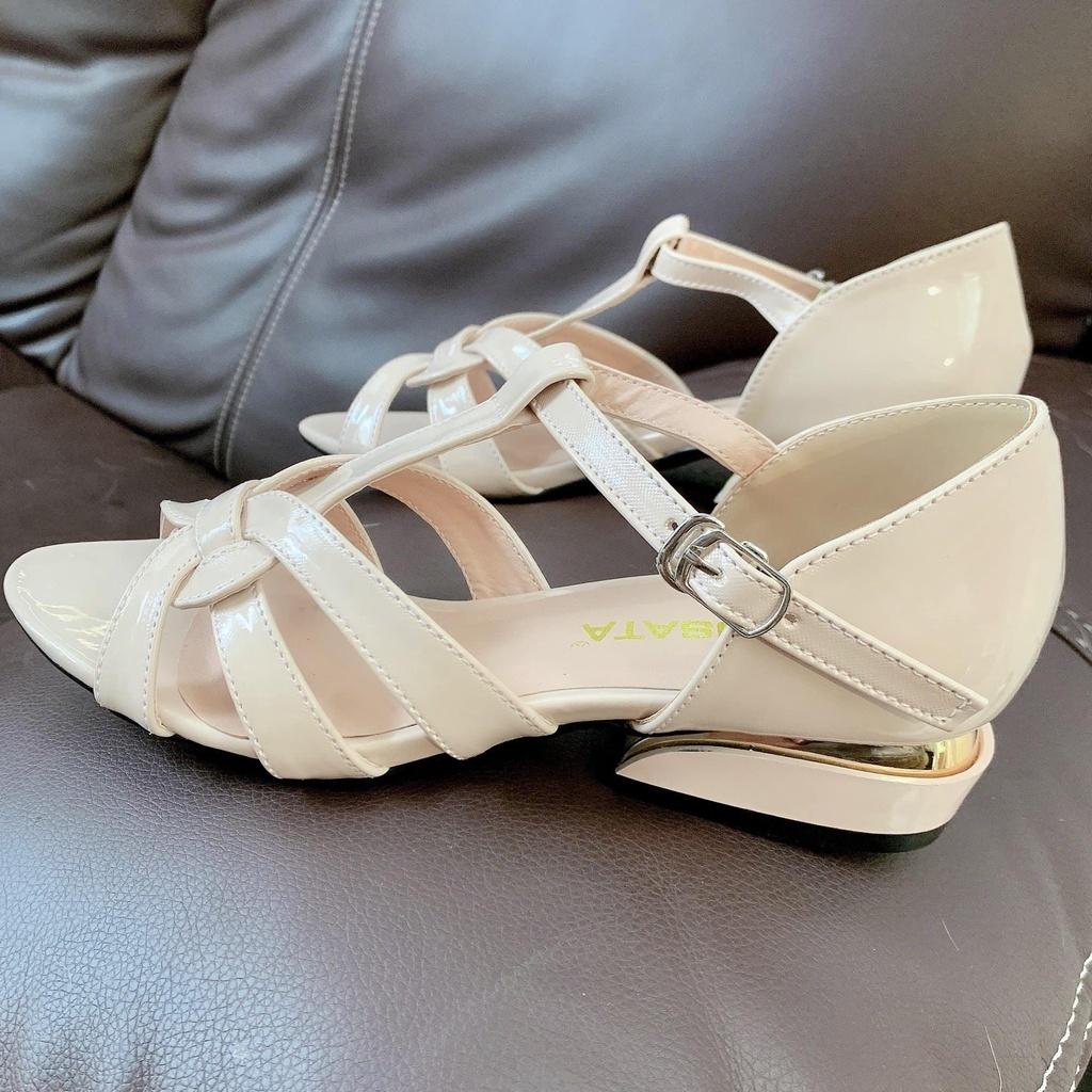 Giày sandal nữ quai đan, da bóng cao cấp ROSATA RO392 - HÀNG VIỆT NAM - BKSTORE