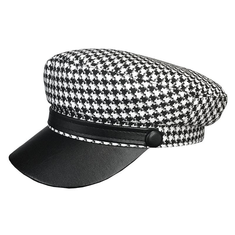 Nước TẤN-Swhbias Hình Bát Giác Bộ Đội Nữ Kẻ Sọc Da Tấm Che Chống Newsboy Cap 2020 Mới Vintage Mùa Thu Đông Mũ Nồi Nữ Xinh Xắn