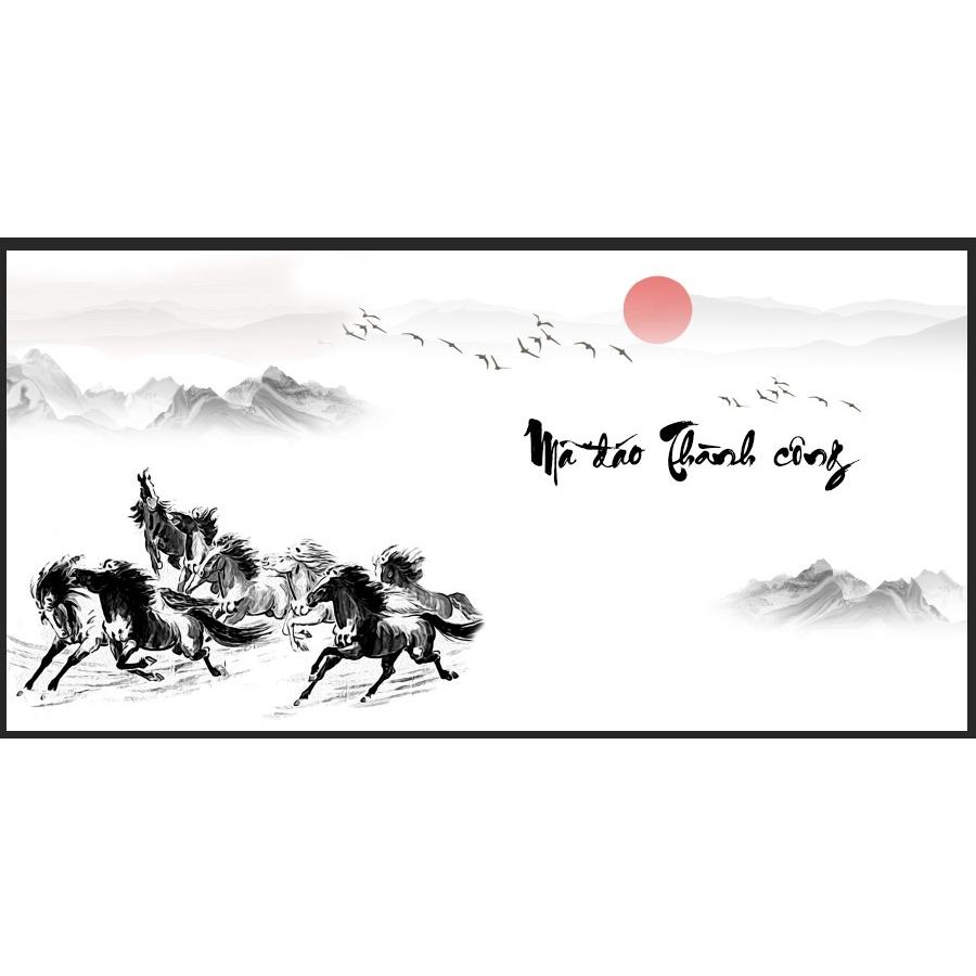 Tranh Dán Bể Cá - Mã Đáo Thành Công - Keo Sẵn Mặt Trước Vô Cùng Tiện Lợi - Thay Phông Nền Cho Bể Cá Nhà Bạn