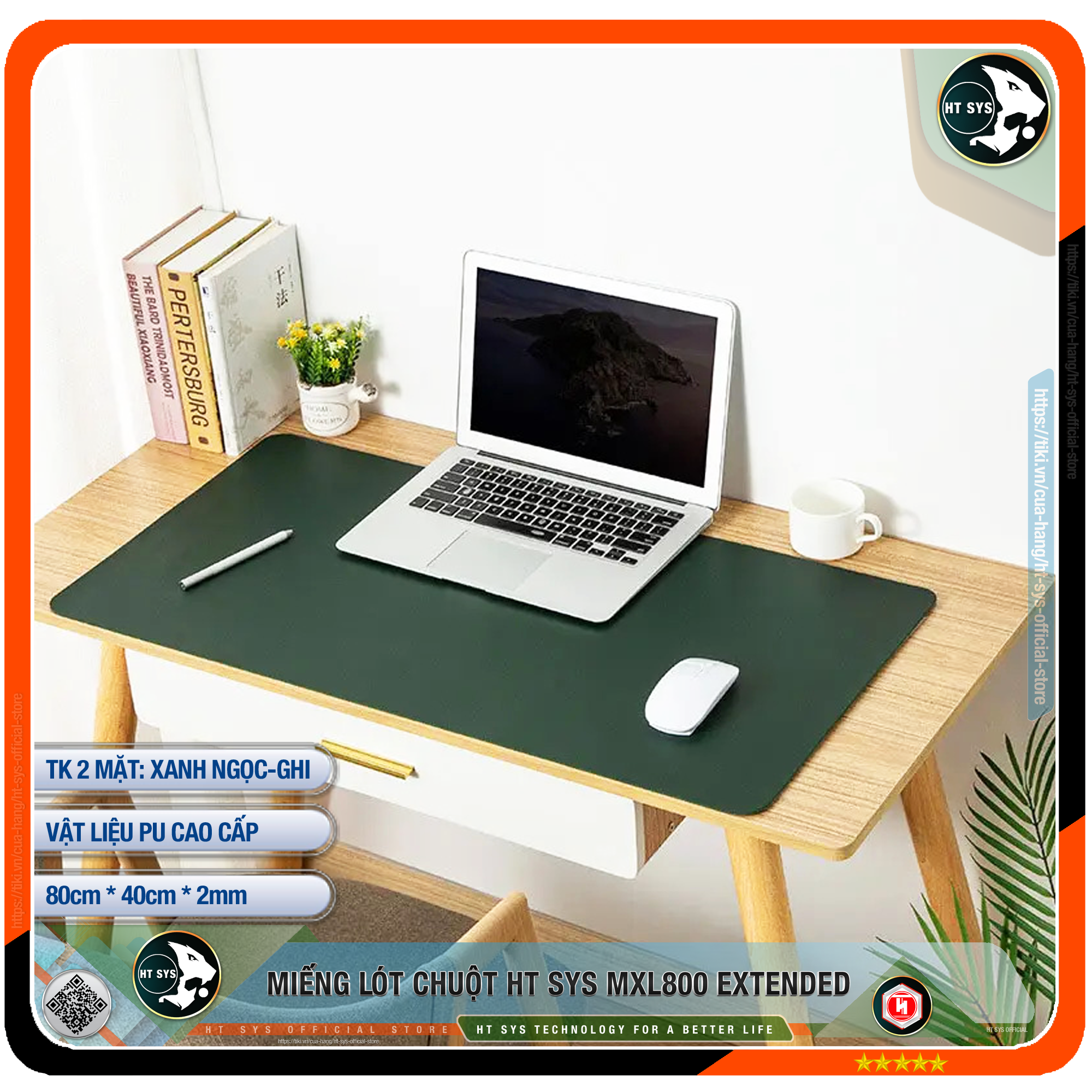 Miếng Lót Chuột HT SYS Desk Pad 80x40 - Hàng Chính Hãng