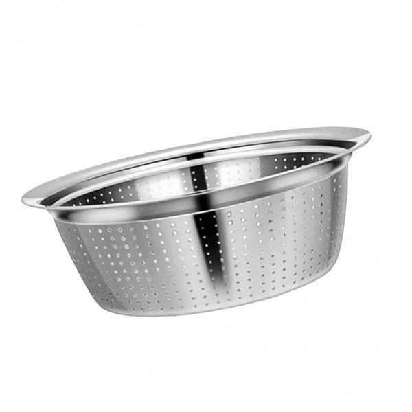 2X Stainless Steel Colander Washing Bowl Vegetables Fruit Rice Grains 26cm