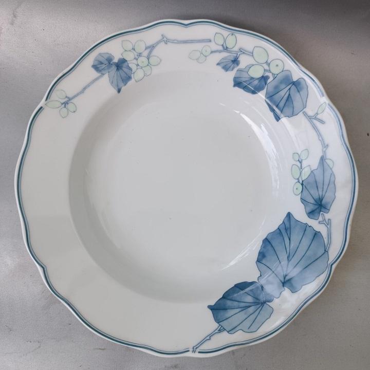 Đĩa sứ sâu 21CM Hoa Nho Xanh Hàng Cao Cấp