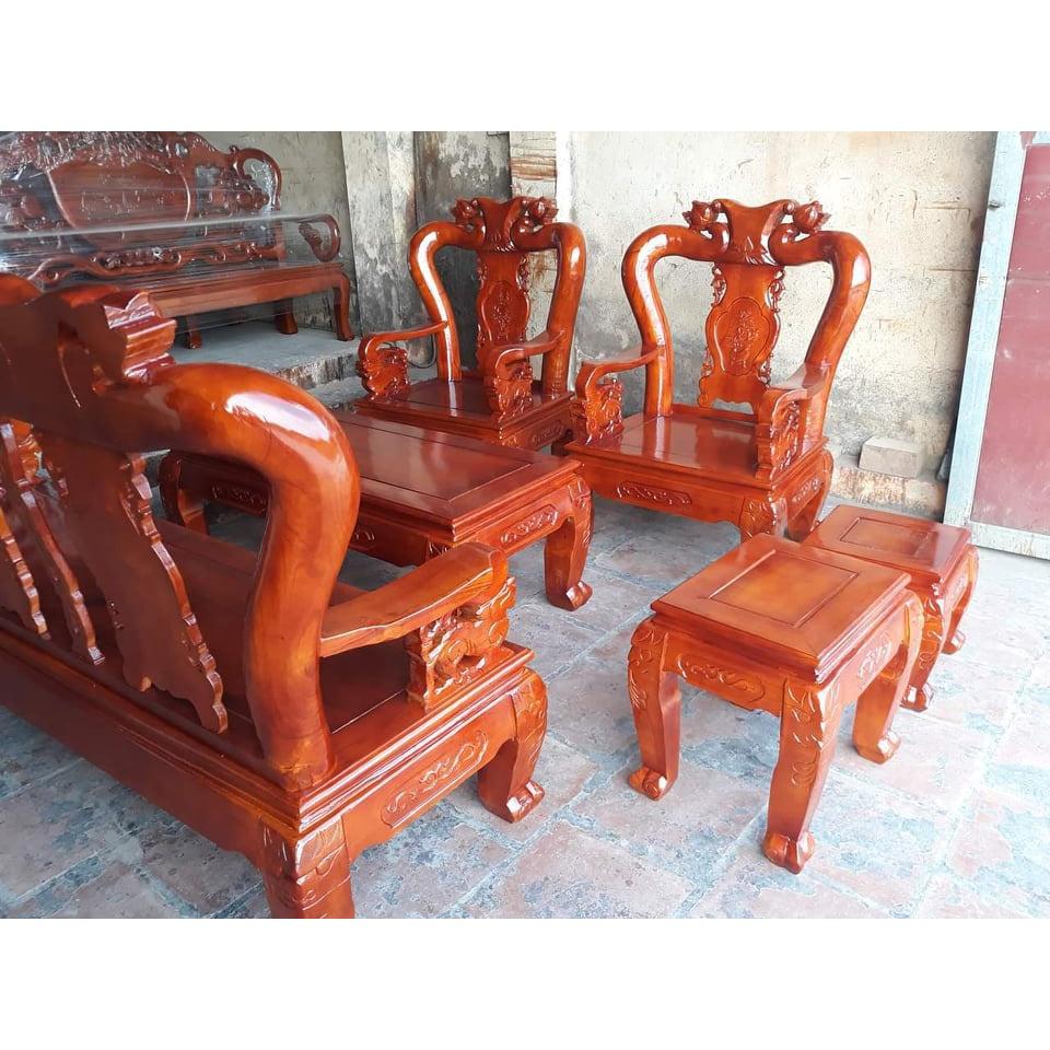 Bộ bàn ghế phòng khách quốc đào gỗ xoan ta tay 10