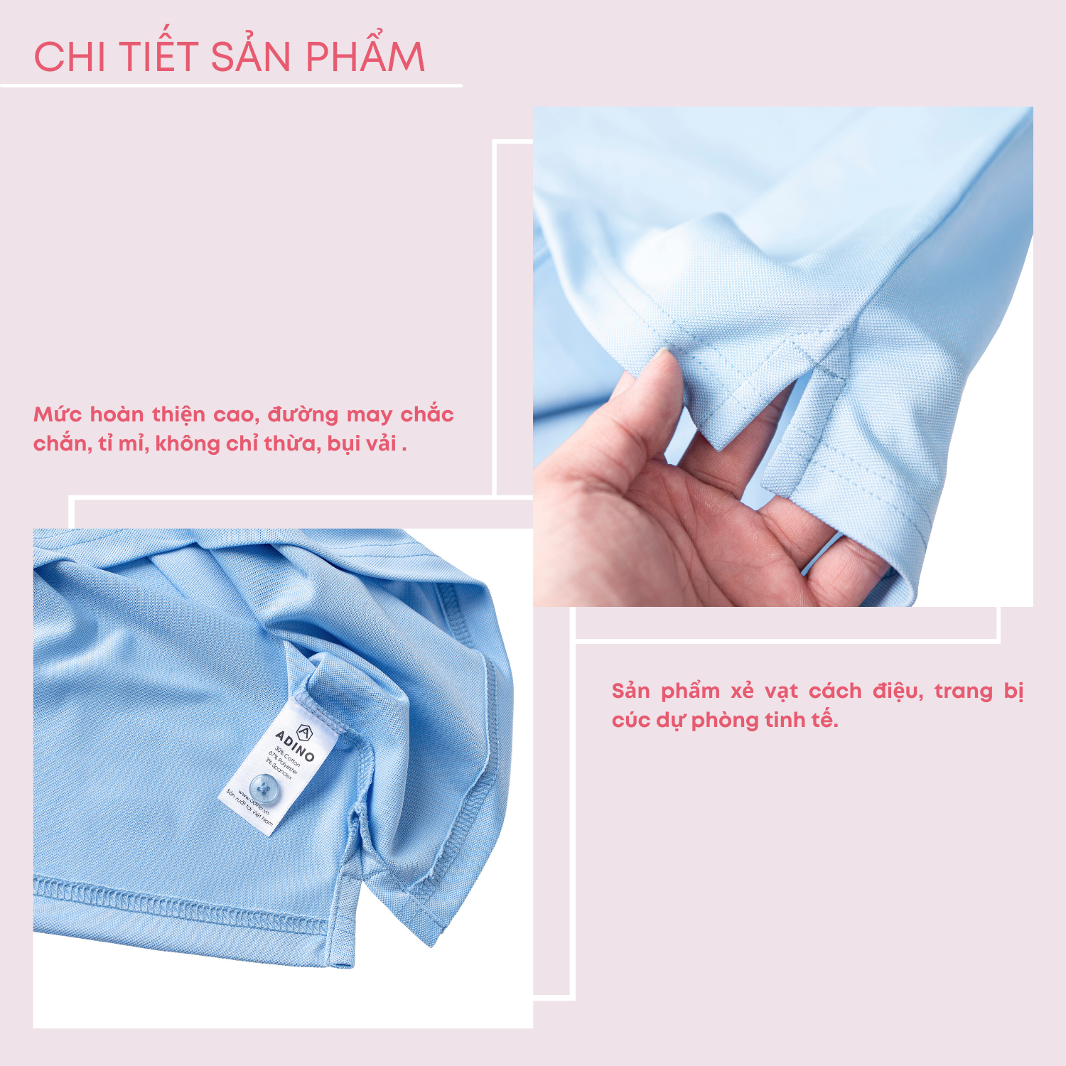 Áo polo nữ màu xanh biển phối viền ADINO vải polyester cotton không bai xù dáng slimfit công sở hơi ôm trẻ trung APN05