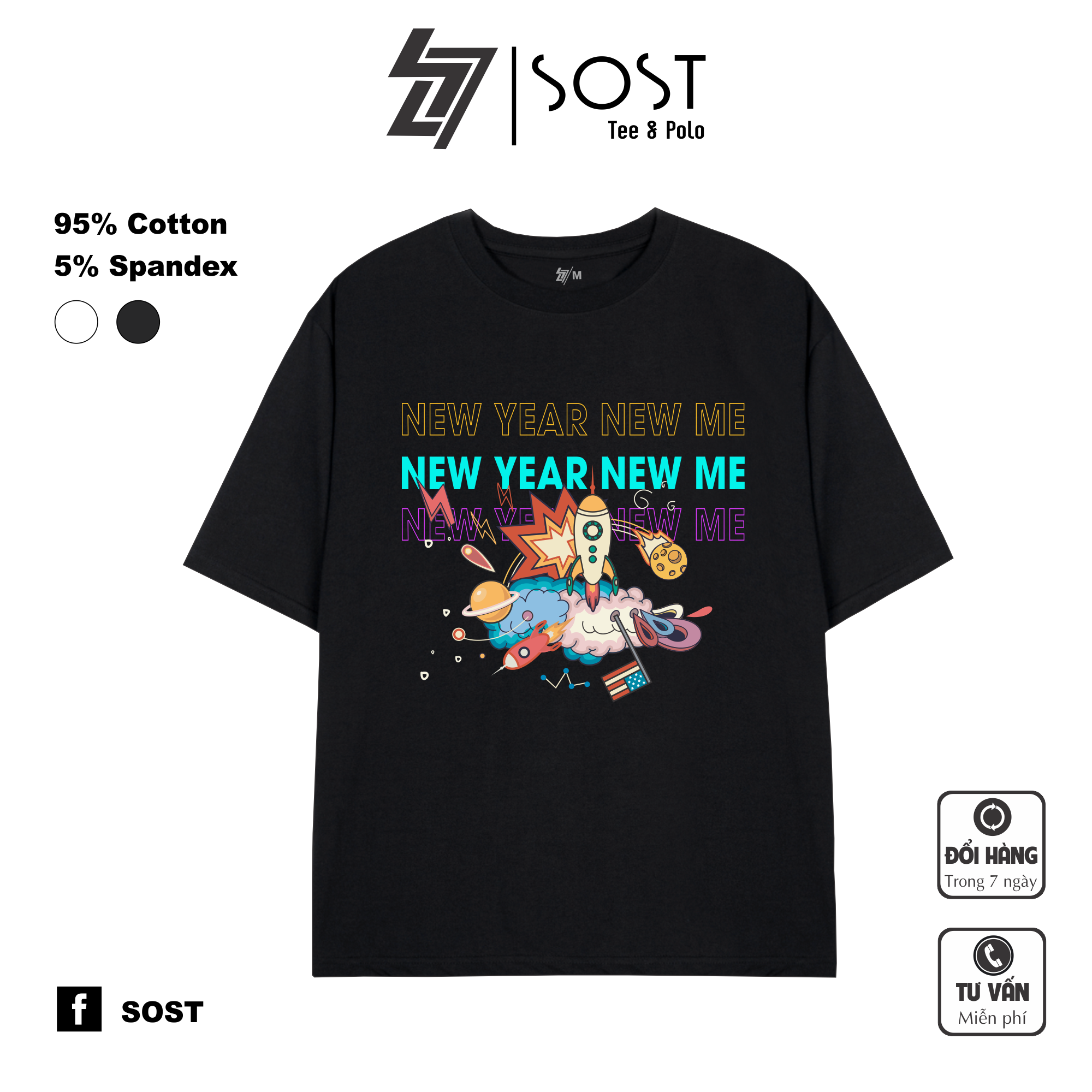 Áo Thun Unisex Nam Nữ Form Rộng NEW YEAR NEW ME